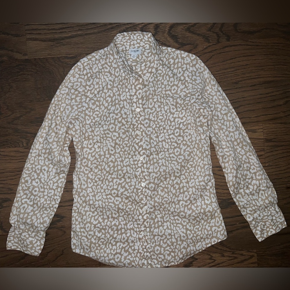 J.Crew Factory Leopard Animal Print Button Down‎